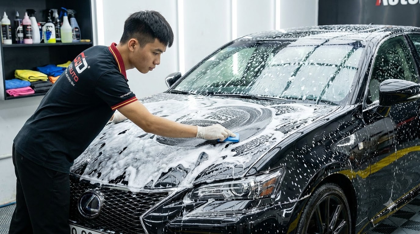 Quy Trình Hiệu Chỉnh Sơn Xe Chuyên Nghiệp: Tuyệt Chiêu Phục Hồi Độ Bóng Hoàn Hảo 3 CacBuocHieuChinhSonXeTayMatSatBangDatSet