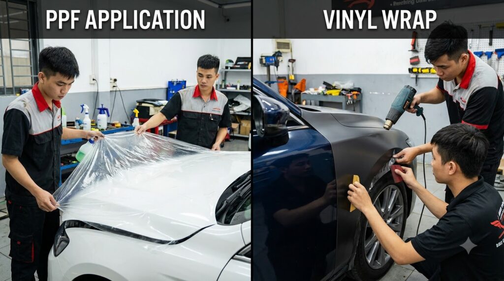 So Sánh Dán PPF Và Dán Decal Đổi Màu: Giải Pháp Nào Tốt Hơn Cho Xế Cưng?