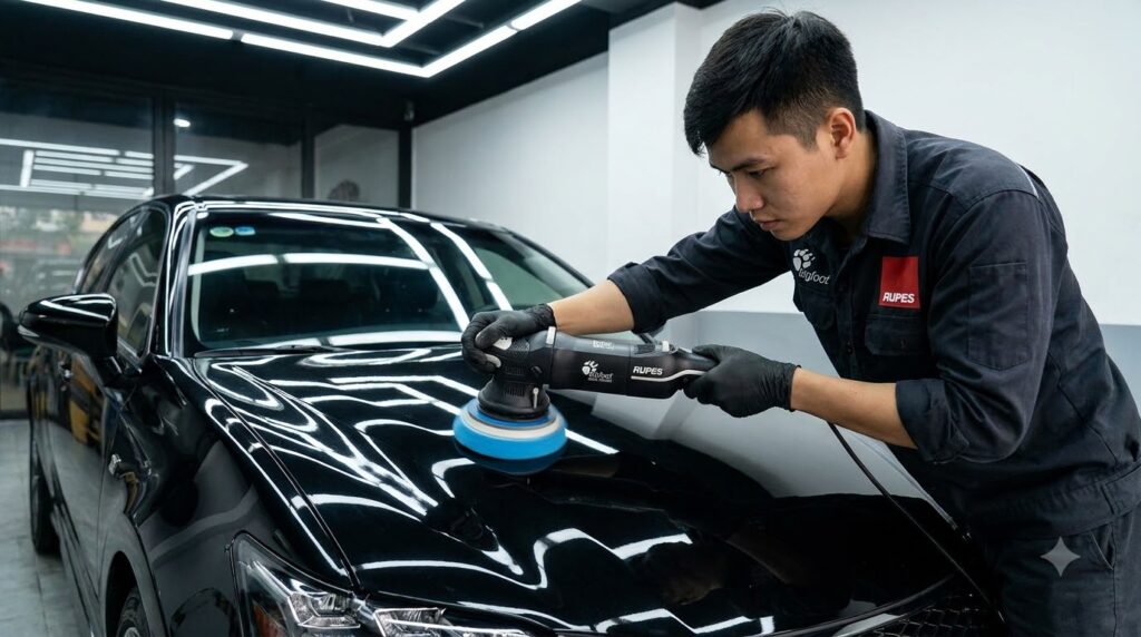 Quy Trình Hiệu Chỉnh Sơn Xe Chuyên Nghiệp: Tuyệt Chiêu Phục Hồi Độ Bóng Hoàn Hảo