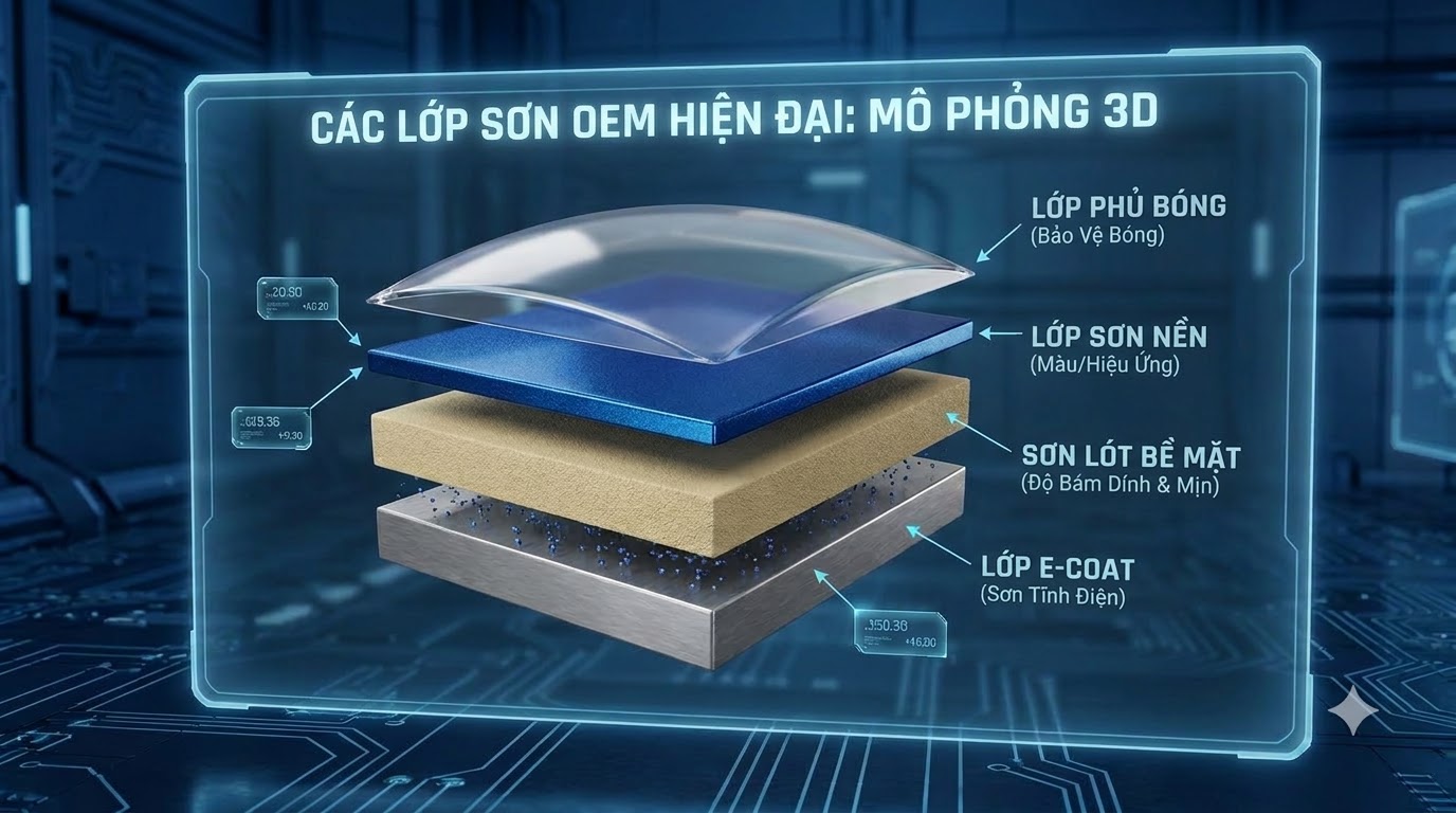 Tại Sao Giữ Gìn Sơn Zin Ô Tô Lại Quyết Định Giá Trị Bán Lại Của Xe? 2 CauTrucCacLopSonGocOToOem