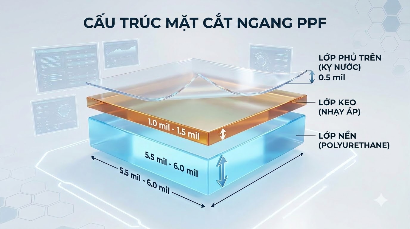 Nguyên Nhân Màng Ppf Bị Ố Vàng Và Cách Khắc Phục Chuẩn Chuyên Gia 2 CauTrucCacLopVaDoDayPpfOTo