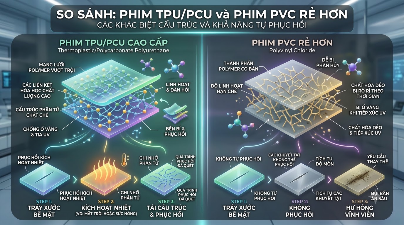 Dán Ppf Ô Tô Hà Nội: Cẩm Nang Lựa Chọn Trung Tâm Uy Tín &Amp; Báo Giá Chi Tiết 2 SoSanhVatLieuTpuVaPvcKhiDanMangBaoVeSonHaNoi
