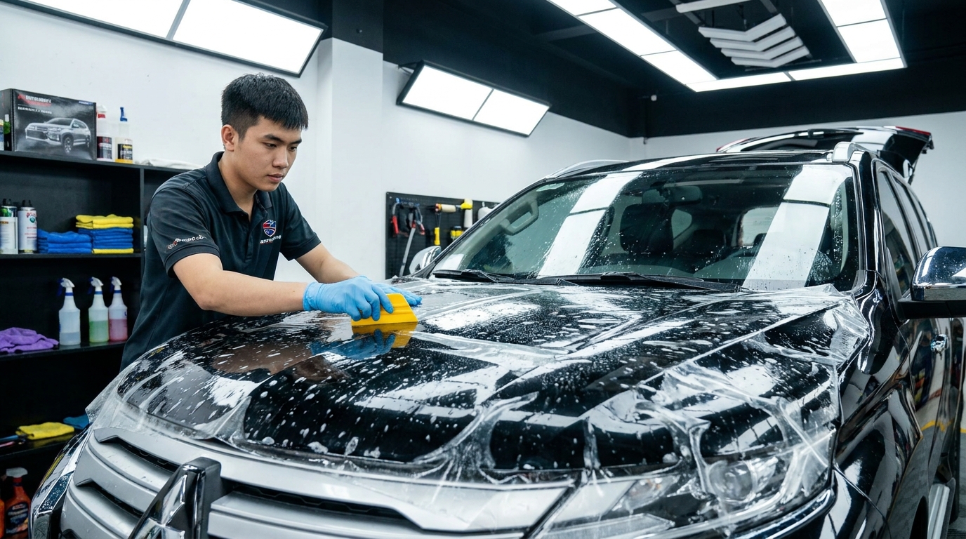 Dán Ppf Mitsubishi Destinator: Giải Pháp Bảo Vệ Sơn Toàn Diện Và Đột Phá Với Vật Liệu Pcu 3 KyThuatDanGiauMepWrappedEdgesTaiBsmTintCar
